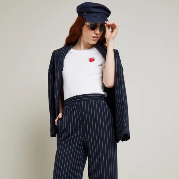 NWOT Marella by Max Mara Beret of Denim Cotton with Visor Lined. Sz:OS Spring - Picture 4 of 16